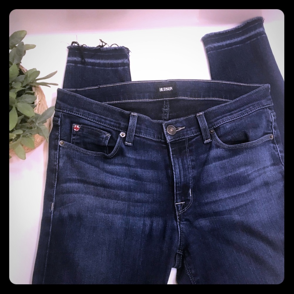 Hudson raw hem jeans